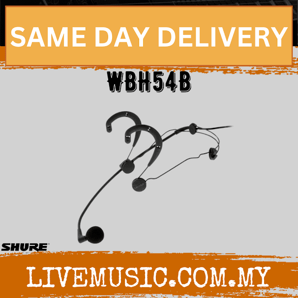 SHURE WBH54 Omnidirectional Condenser Headworn Microphone With TA4F Connector With JTS MA500 - Black ( WBH-54B / WBH 54B )