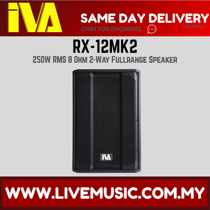 IVA RX-12MK2 12" 250W RMS 8 Ohm 2-Way Fullrange Speaker - Each ( RX 12MK2 / RX12MK2 )