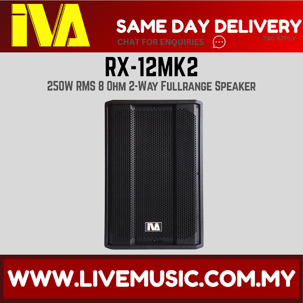 IVA RX-12MK2 12" 250W RMS 8 Ohm 2-Way Fullrange Speaker - Each ( RX 12MK2 / RX12MK2 )