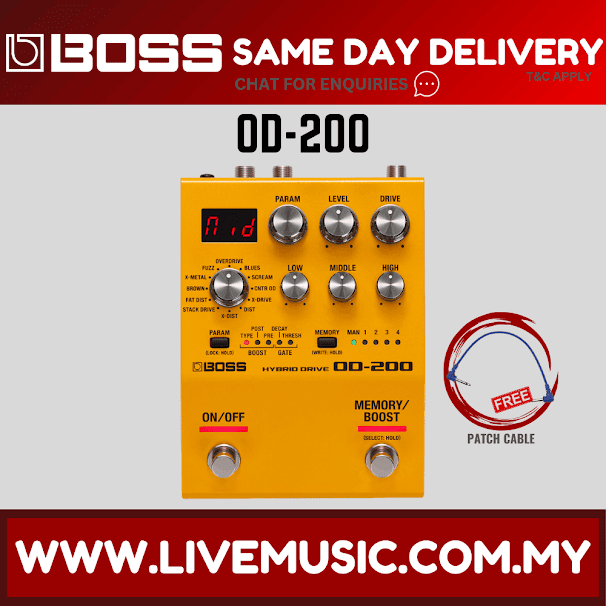 Boss OD-200 Hybrid Drive Effect Pedal (OD200)