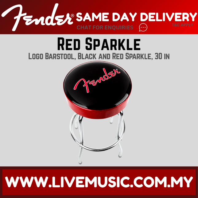 Fender Red Sparkle Barstool, 30-Inch