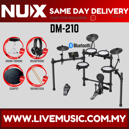 NUX DM-210 5 Piece Full Mesh Digital Electronic Drum Set Head By Remo ( DM210 / DM 210 )