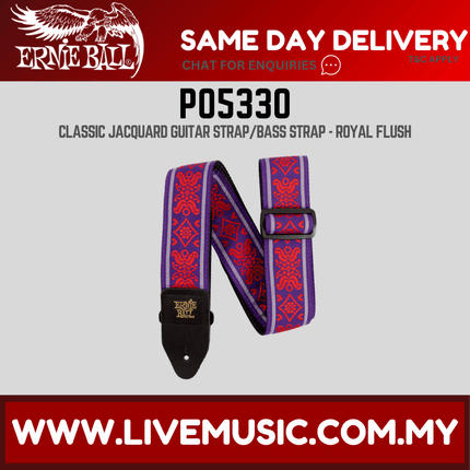 Ernie Ball 5330 Jacquard Guitar Strap, Royal Flush Red