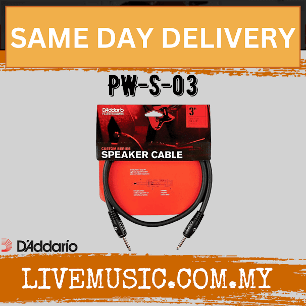 D'Addario PW-S-03 Planet Waves Custom Series Speaker Cable - 3 feet (PWS-03/PWS03/DAddario)