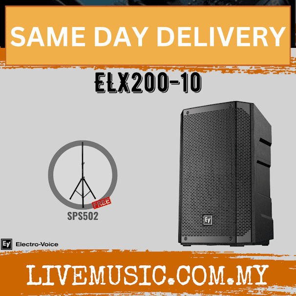 EV Electro-Voice ELX200-10 1200W 10" Passive Speaker With Speaker Stand And Cable - Each ( ELX200 10 / ELX20010 )