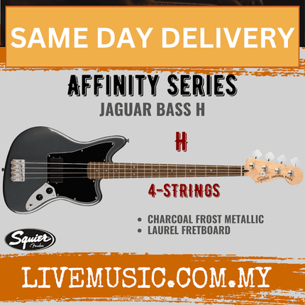 Squier Affinity Series Jaguar Bass Guitar, Laurel Fretboard - Charcoal Frost Metallic