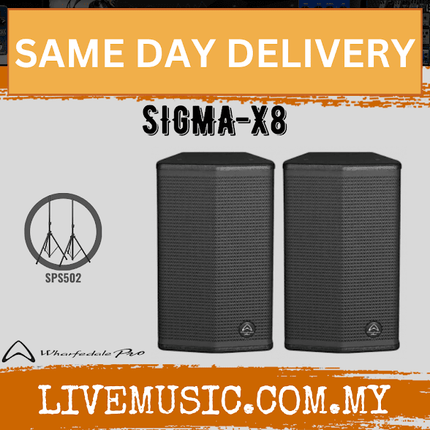Wharfedale Pro Sigma X8 Passive Two-Way Speaker, Each / Pair - Black (SIGMA-X8/SIGMAX8)