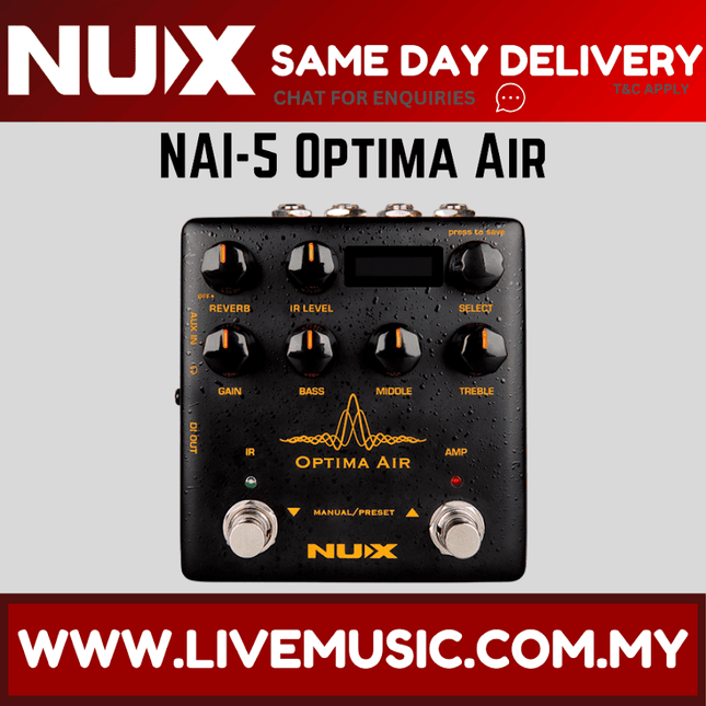 NUX NAI-5 Optima Air Acoustic Guitar Preamp/DI with IR Loader (NAI5)