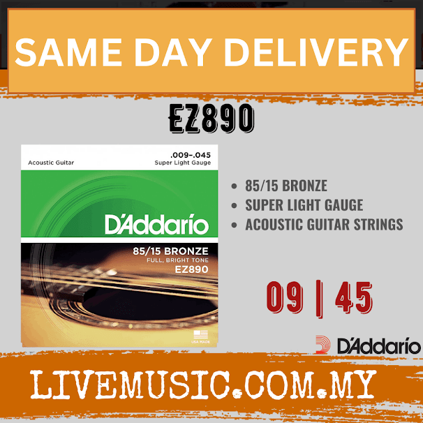 D'Addario EZ890 - 85/15 Bronze Acoustic Strings, Super Light (9-45)(DAddario)