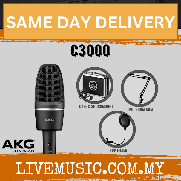 AKG C3000 Large Diaphragm Microphone For Vocal and Instrument Applications (C 3000)