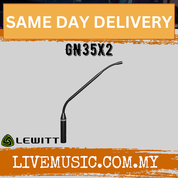 Lewitt GN35X2 dual-bend gooseneck microphone, black flexible stem with head