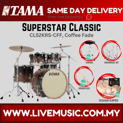 Tama Superstar Classic CL52KRS 5-Piece With Zildjian ILHPRO Cymbal Set - ( CL-52KRS )