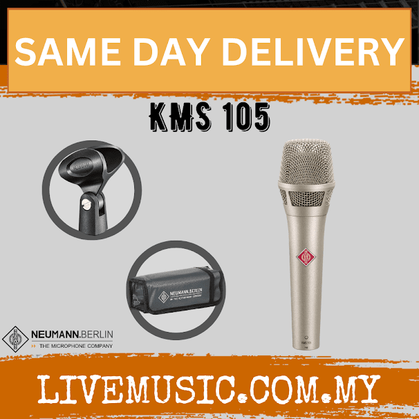 Neumann KMS105 Cardioid Condenser Handheld Vocal Microphone - Nickel / Matte Black ( KMS 105 / KMS-105 )