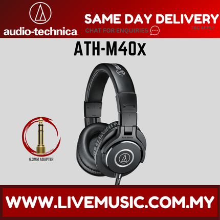 Audio Technica ATH-M40x Professional Studio Monitor Headphone - Black (Audio-Technica ATH M40X)
