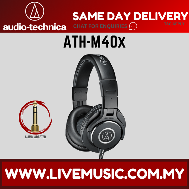 Audio Technica ATH-M40x Professional Studio Monitor Headphone - Black (Audio-Technica ATH M40X)