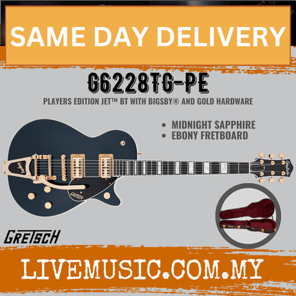 Midnight Sapphire Gretsch Jet electric guitar with Bigsby and gold hardware
