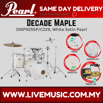 Pearl Decade Maple DMP925SP/C 5-Piece Drum Set with Paiste 101 Cymbals Set and Hardware