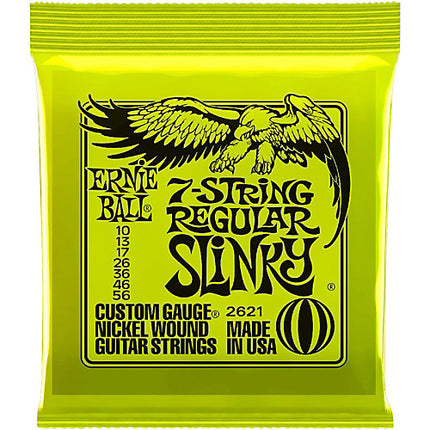 Ernie Ball 2621 Regular Slinky 7-string Nickel Wound Electric Guitar Strings (10-56/EB2621)