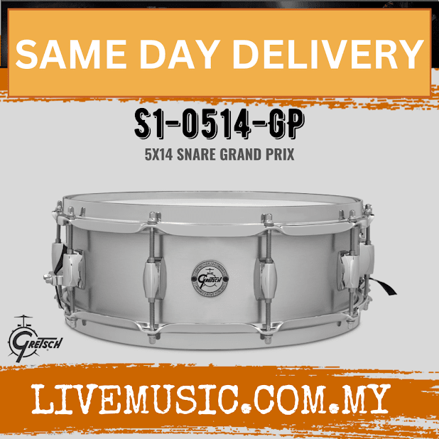 Gretsch S1-0514-GP 5x14inch Grand Prix Steel Snare Drum