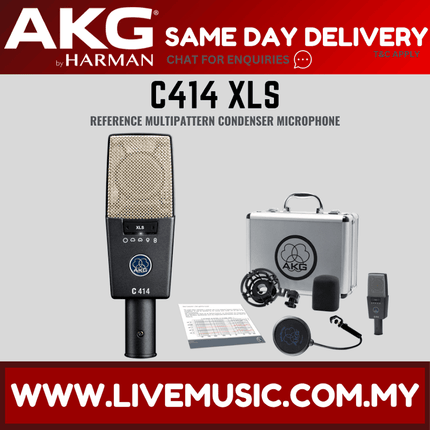 AKG C414 XLS Large-diaphragm Condenser Microphone - Each / Pair (C414XLS)
