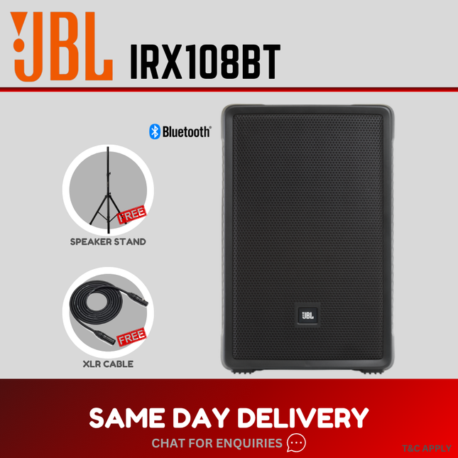JBL IRX-108BT 1300W Powered 8" Portable Speaker w/Bluetooth Stereo Pairing - ( IRX108BT )
