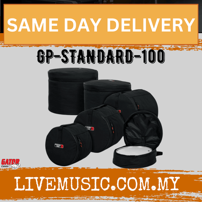 Gator GP-STANDARD-100 5 Piece Padded Drum Bag Set (GP STANDARD 100 GPSTANDARD100)