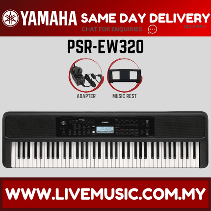Yamaha PSR-EW320 76-key Portable Keyboard 12 in 1 Premium Package ( PSR-EW320 / PSR EW320 )