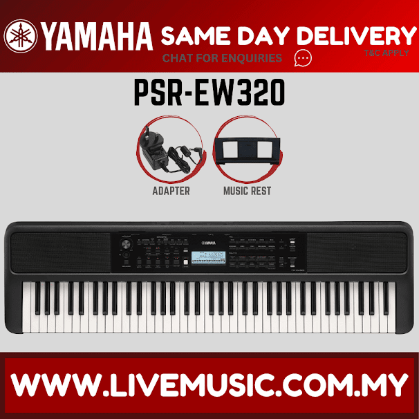 Yamaha PSR-EW320 76-key Portable Keyboard 12 in 1 Premium Package ( PSR-EW320 / PSR EW320 )