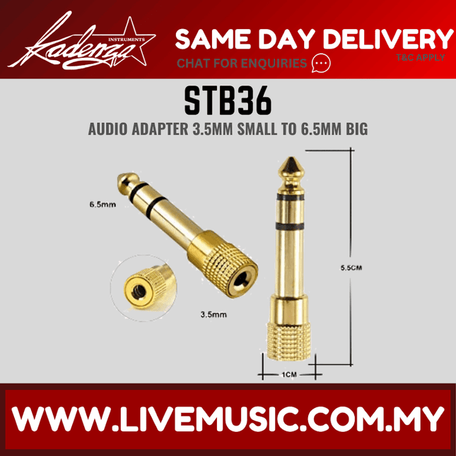 Kadenza Audio Adapter/Jack 3.5MM TO 1/4INCH - SMALL TO BIG ( LMC )