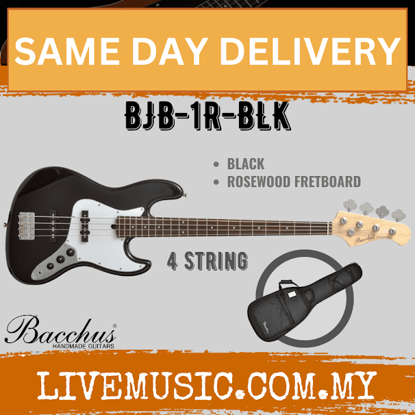 Bacchus BJB-1R 4-Strings Electric Bass Guitar, Rosewood Fretboard - Without Accessories (BJB-1R/BJB1R)