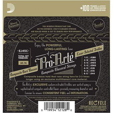 D'Addario EJ45 Pro-Arte Nylon Classical Guitar Strings (EJ-45/Daddario)