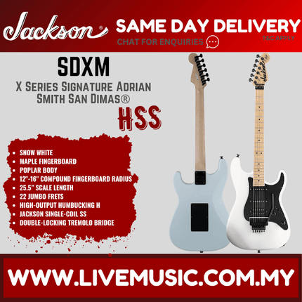 Jackson Adrian Smith SDX Electric Guitar, Maple FB, Snow White