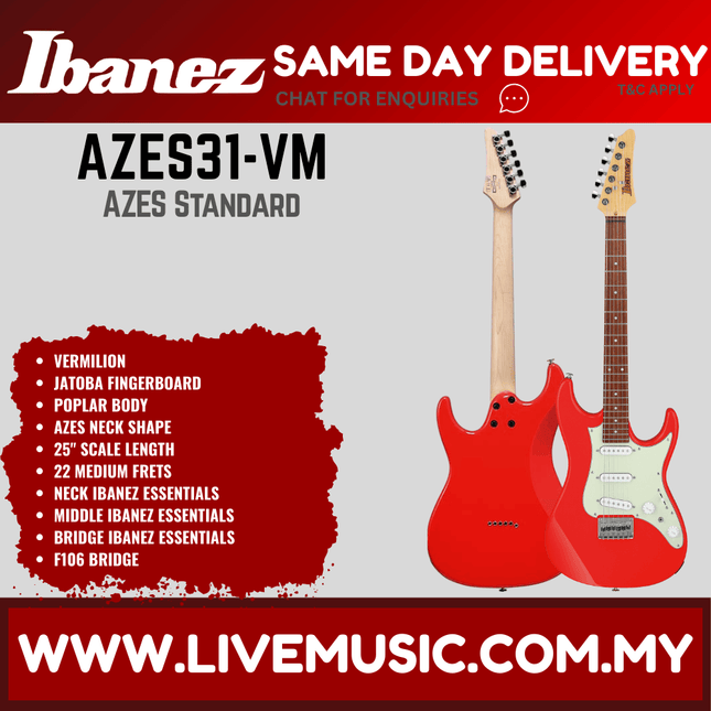 Ibanez AZES31 Essential Electric Guitar Jatoba Fretboard Without Accessories - ( AZES31-IV / AZES31-PRB / AZES31-VM )
