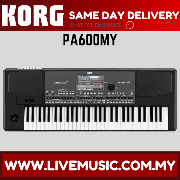 Korg Pa600MY - 61 key Professional Arranger with FREE Adapter (Pa600/Pa-600MY)