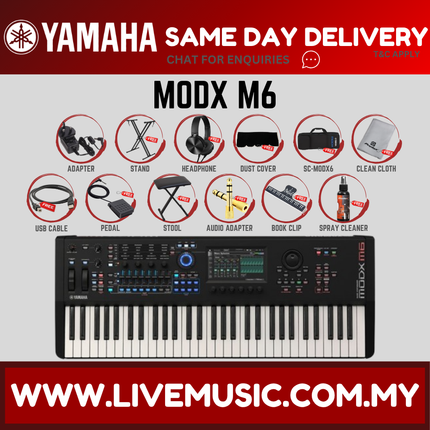 Yamaha MODX M6 61 Semi-weighted Key Synthesizer with Yamaha ORIGINAL Padded Bag ( MODXM6 / MODX-M6 ) Replace MODX 6+ MODX6+