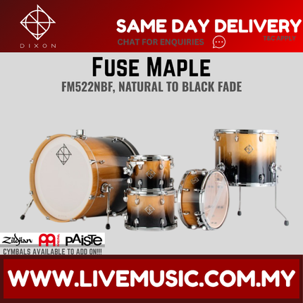 Dixon Fuse Maple PODFM522 5 Pieces Acoustic Drum Kit Without Hardware ( NO CYMBAL )