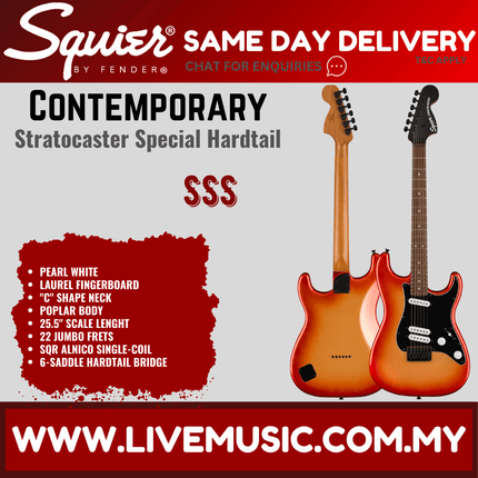 Squier Contemporary Stratocaster Special Hardtail Electric Guitar, Laurel Fretboard - Sunset Metallic