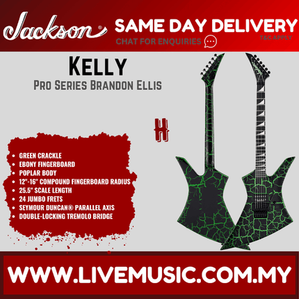 Jackson Pro Series Signature Brandon Ellis Kelly, Green Crackle