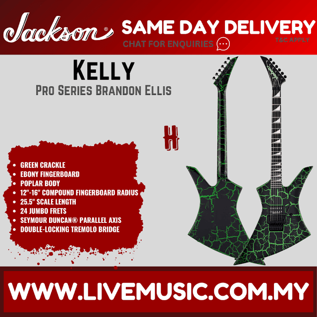 Jackson Pro Series Signature Brandon Ellis Kelly, Green Crackle
