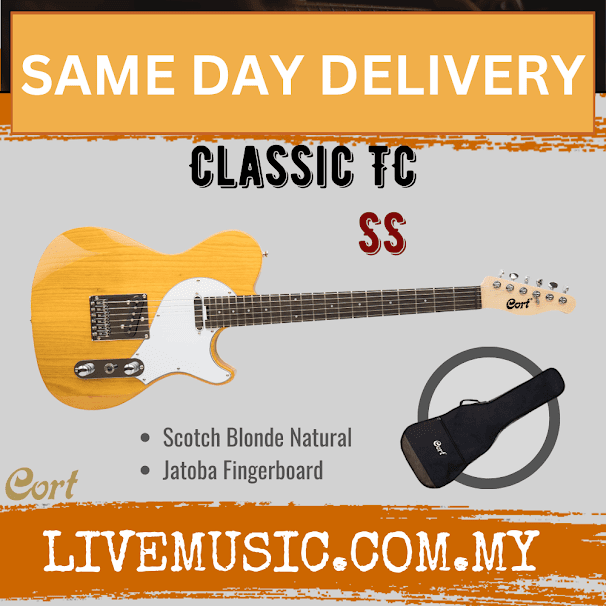 Cort Classic TC Electric Guitar Jatoba Fretboard with Gig Bag - Scotch Blonde Natural