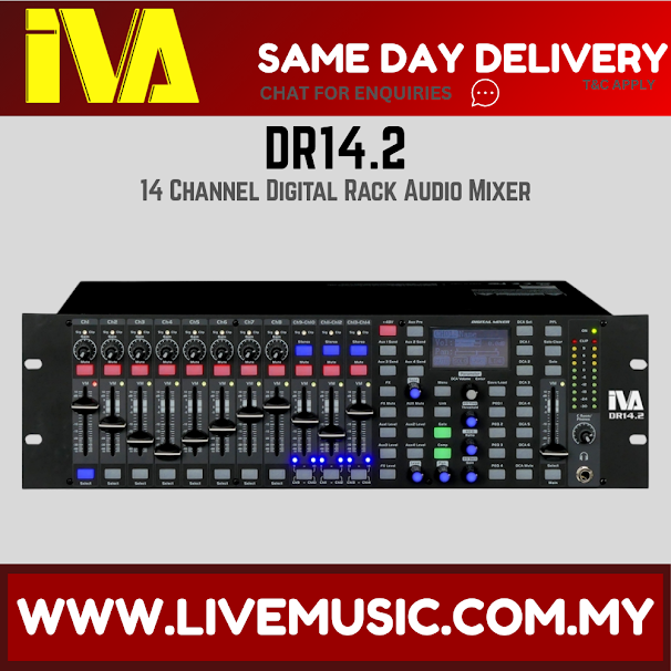 IVA DR14.2 14 Channel Digital Rack Audio Mixer with 4 Aux Out & 1 FX ( DR14 2 DR142 )