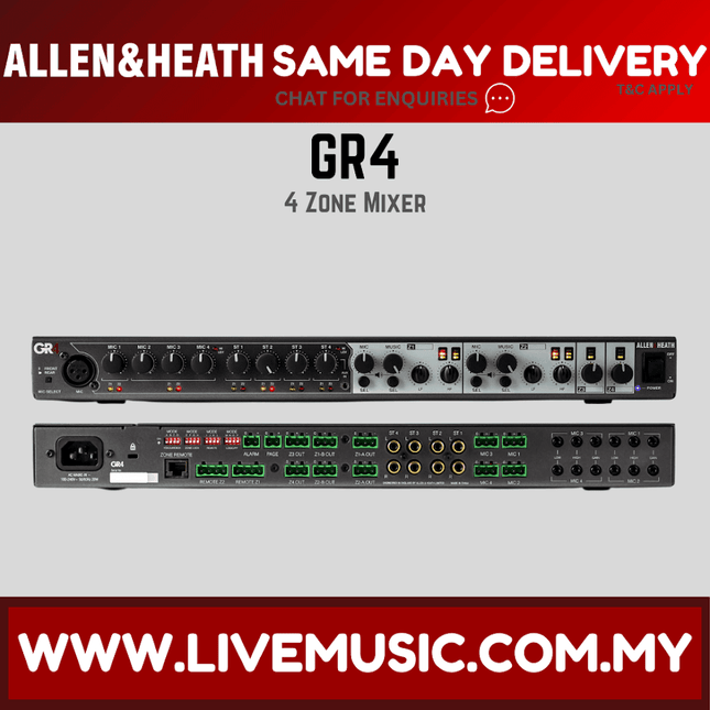 Allen & Heath GR4 Rackmount Zone Mixer ( GR-4 / GR 4 )