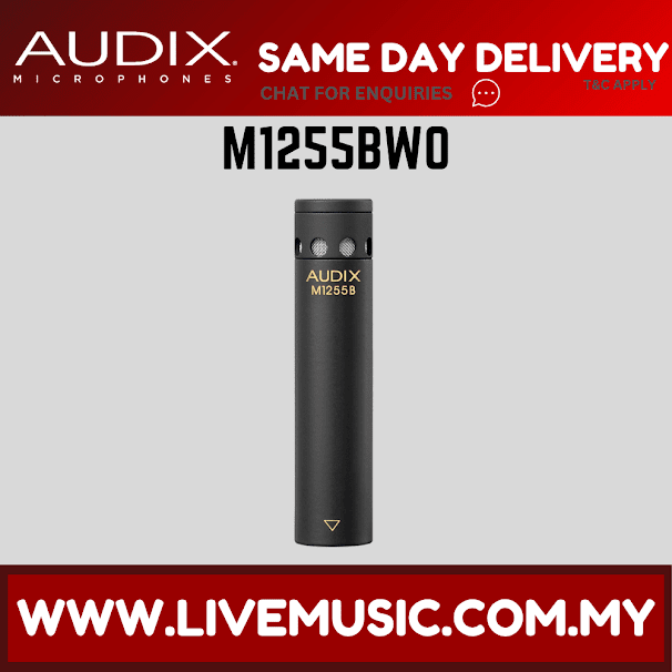 Audix M1255BWO Miniature Condenser Microphone Omnidirectional - Wite (M1255 BWO/M1255-BWO)