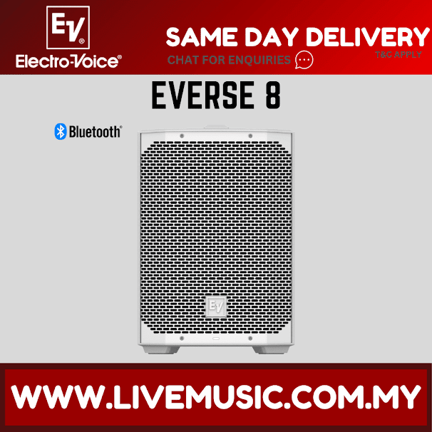 EV Electro-Voice EVERSE8-WH 2-way Weatherized battery powered speaker with Bluetooth - White ( EVERSE 8 / EVERSE8 )