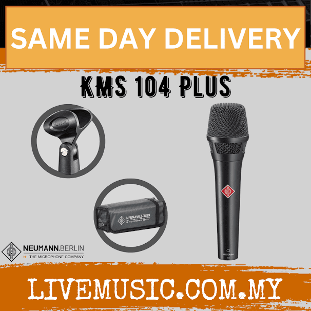 Neumann KMS 104 Plus Cardioid Condenser Handheld Vocal Microphone - Matte Black/Nickel ( KMS104PLUS / KMS-104 PLUS )