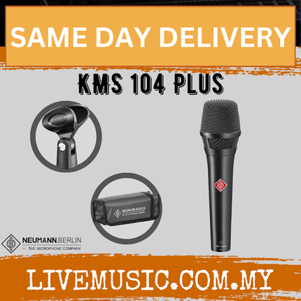 Neumann KMS 104 Plus Cardioid Condenser Handheld Vocal Microphone - Matte Black/Nickel ( KMS104PLUS / KMS-104 PLUS )