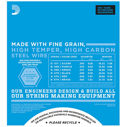 D'Addario EXL140 - Nickel Wound Electric Strings, Light Top/Heavy Bottom (10-52)(DAddario)