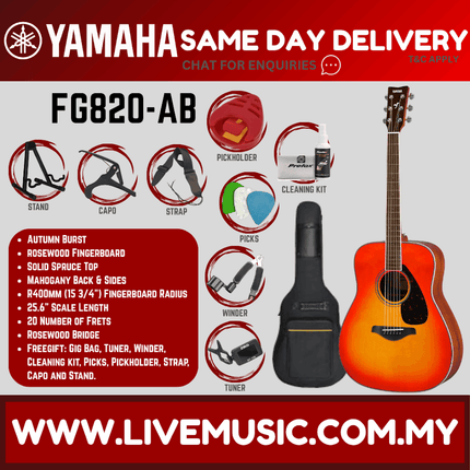 Yamaha FG820 Dreadnought Acoustic Guitar - ( FG-820 / FG 820 )