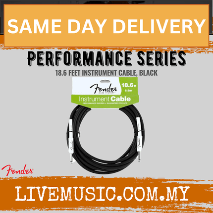 Fender Performance Series 18.6ft Instrument Cable - Black