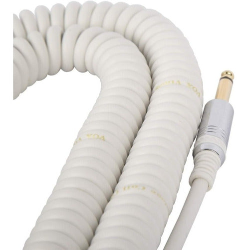 Vox VCC90WH VCC Vintage Straight to Right Angle Coiled Cable - White (VCC 90/VCC-90)